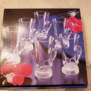 Irish Coffee Pedestal Glass Mugs